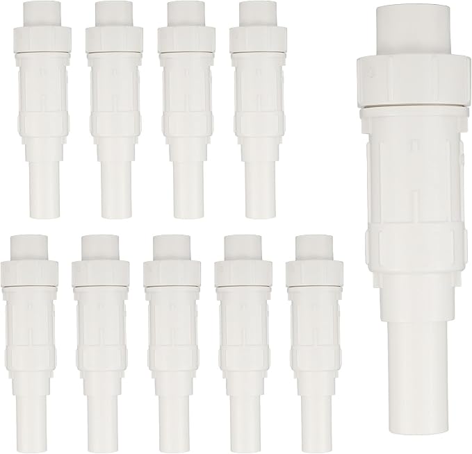 (Pack of 10) EFIELD 1/2 Inch PVC Expansion Repair Coupling for Broken or Cracked Pipe, Schedule 40, White,(PVC028-2-10PCS)