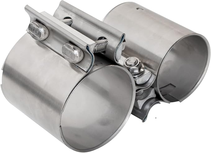 2.5 Inch Butt Joint Exhaust Clamp Band Clamp | 304 Stainless Steel Sleeve Coupler
