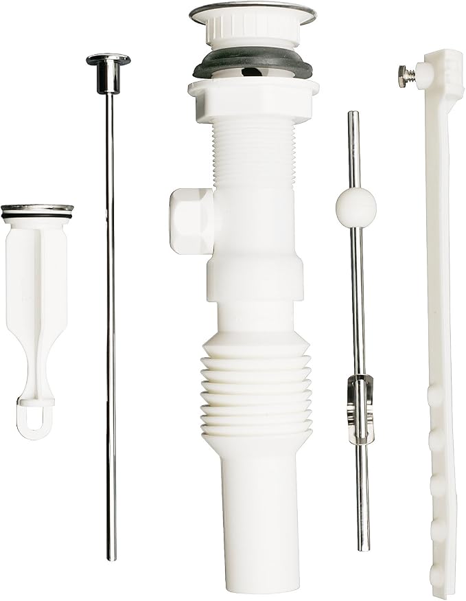 Plumb Pak PP812-70 Flex 'N Fix Pop Up Assembly, 1-1/4" inlet, Polished Chrome Top