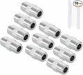 Pack of 10, 3/8" Male NPT To 3/8" Male NPT SUS304 Hex Nipple | Solid Male Pipe Adapter Hose Connectors with Sealing Tape for Pipe Repair, Bathroom Remodel, Tool Extensions, Compression