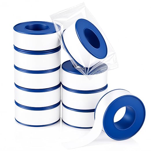 10 Pcs 3/4" x 520" PTFE Thread Seal Tape 5.9 Mil Individual Pack | High Density Plumber Tape for Pipe Fittings, Threaded Connection, Water Line, Bathroom Repair, Waterproof Pipe Thread Sealant