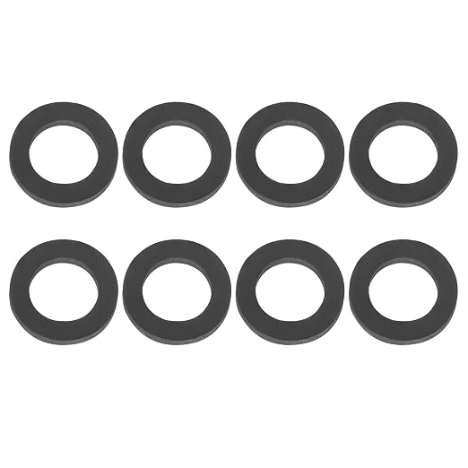 PATIKIL M10 Silicone Flat Washer, 8 Pcs 10mm ID 15mm OD Plain Washer Grommets O-Ring Sealing Gasket Spacer for Faucet Pipe Water Hose Shower Door Handles, Black
