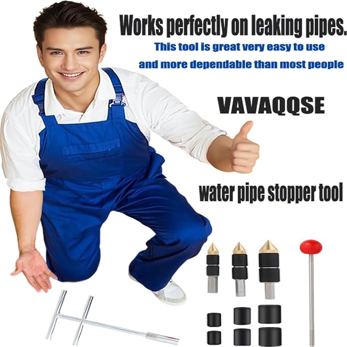 Pipe Plumbing Tools Pipe Leak Stopper Kit, Water Pipe Repair Kit | Emergency pipe leak stopper kit for home use. Stops leaks instantly. Fits copper, PPR, iron pipes. For homeowners & plumbers
