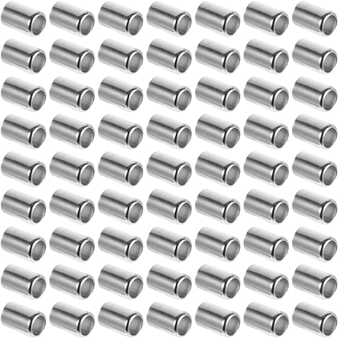 Mobestech 100Pcs Hydraulic Hose Fitting Ferrules Stainless Steel High Pressure Hose Sleeve Crimp Sleeves Pipe Couplings for Industrial and Household Repair