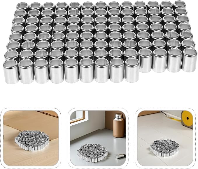 Mobestech 100Pcs Hydraulic Hose Fitting Ferrules Stainless Steel High Pressure Hose Sleeve Crimp Sleeves Pipe Couplings for Industrial and Household Repair