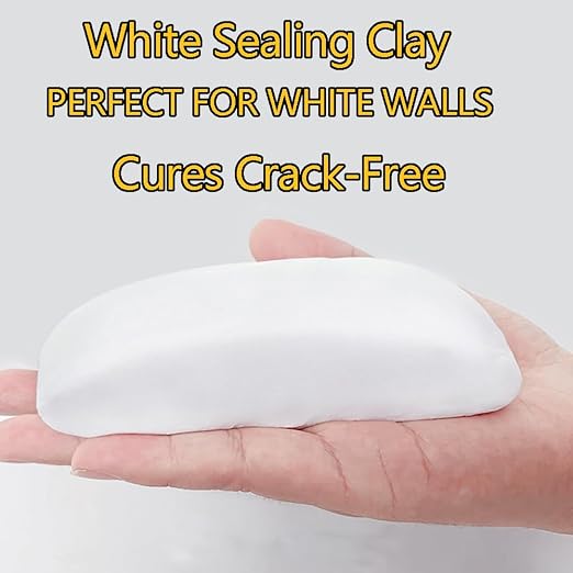 Pack of 8 Waterproof White Sealing Putty - Sealing Clay Sealant Mastic Duct Seal Repair Professional Strength Fast-Setting for Pipes, Wall Holes, Air Conditioning Hole, Drain Connection