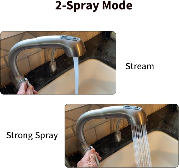 Pull-Out Spray Wand Fits Grohe Pull Out Faucets, Compatible with Grohe Part 46312IE0/46298IE0, Chrome, Easy Install with O-Rings, Saves 70% vs OEM