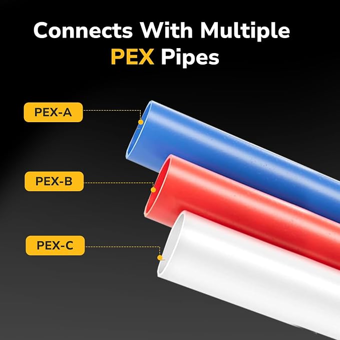 12 Pack 1/2" PEX Tee, PEX Fittings, Heavy-Duty Brass Crimp Fittings for PEX Pipes with Leak-Resistant Construction, NSF & UPC Certified