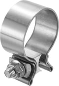 HARFINGTON 410 Stainless Steel Exhaust Clamp 1.38" Butt Joint Narrow Band Muffler Seal Exhaust Narrow Lap Butt Clamps for Pipes Mufflers Converters System Repair, Silver
