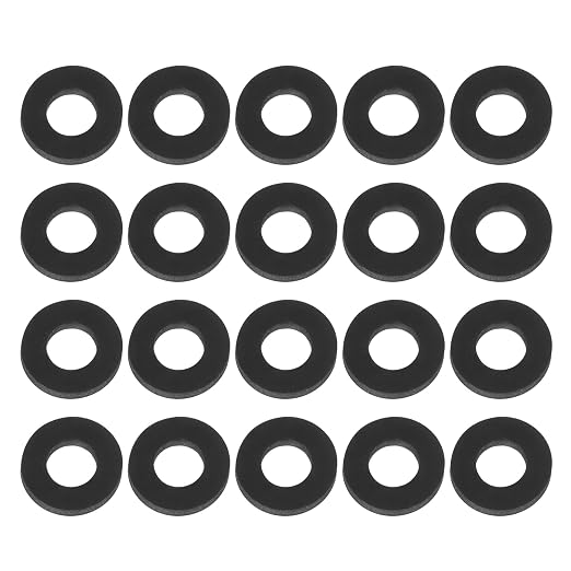 PATIKIL M2.5 Silicone Flat Washer, 20 Pcs 2.5mm ID 6mm OD Plain Washer Grommets O-Ring Sealing Gasket Spacer for Faucet Pipe Water Hose Shower Door Handles, Black