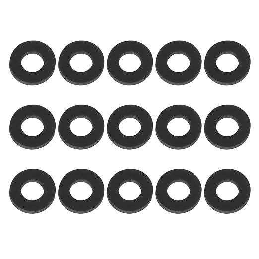 PATIKIL M3 Silicone Flat Washer, 15 Pcs 3mm ID 8mm OD Plain Washer Grommets O-Ring Sealing Gasket Spacer for Faucet Pipe Water Hose Shower Door Handles, Black