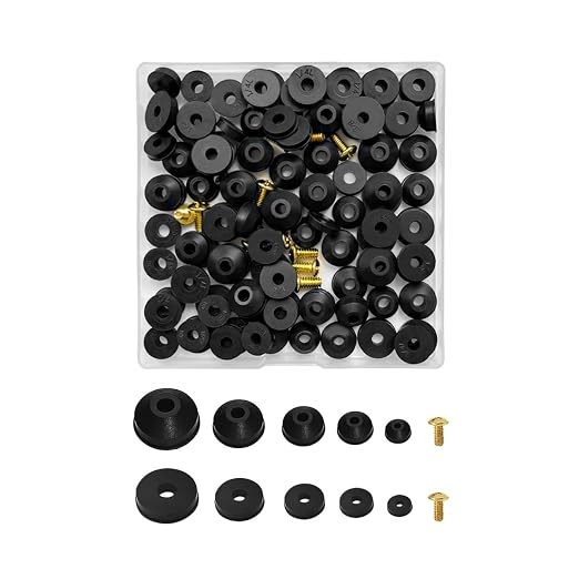 116 PCS Faucet Washers Assortment Kit, Flat & Beveled Rubber Faucet Washers
