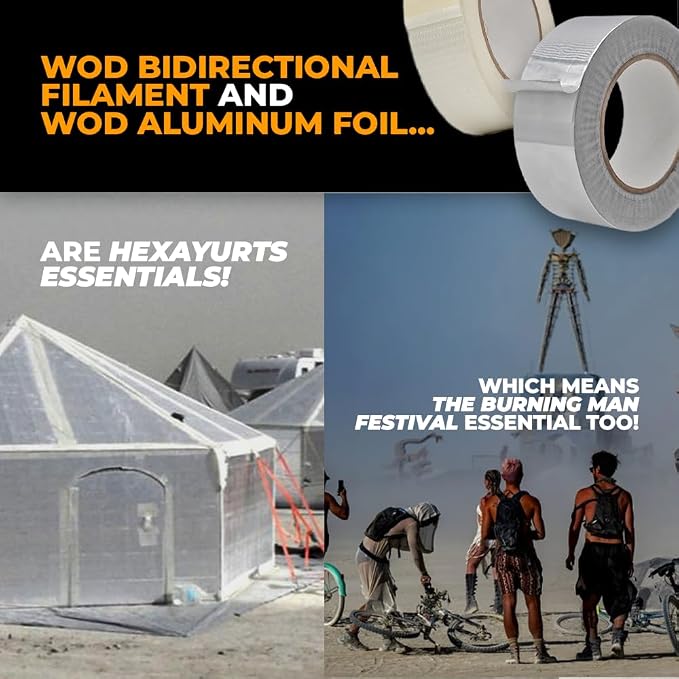 WOD Aluminum Foil Tape - 3/4 inch x 50 yd. Heat Shield Reflective Sealant Tape - Ideal for HVAC, Duct, Pipe, and Metal Insulation and Repair Home or Business Uses AFTR36