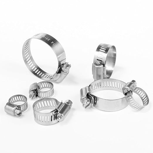 LOKMAN 20 Pack Stainless Steel Hose Clamp Adjustable 1/2'' - 3/4'' (13-19mm) Worm Gear Hose Clamp, Metal Fuel Line Pipe Clamp for Plumbing, Automotive And Mechanical Application