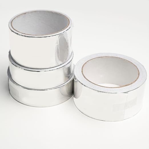 1 Roll Aluminum Foil Tape 1.2in x 65ft (30mm x 20m), 3.9mil for HVAC Repair | Flexible aluminum foil adhesive tape for HVAC ducts, dryer vents, pipe wrapping, insulation and general sealing repairs.