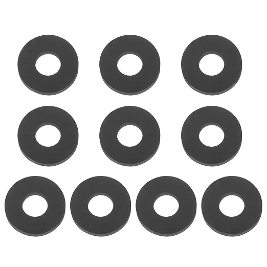 PATIKIL M6 Silicone Flat Washer, 10 Pcs 6mm ID 15mm OD Plain Washer Grommets O-Ring Sealing Gasket Spacer for Faucet Pipe Water Hose Shower Door Handles, Black