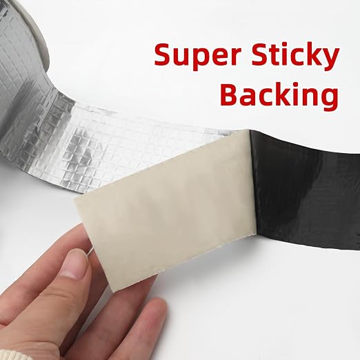 WELSTIK Aluminum Foil Butyl Tape, Waterproof Silver Aluminum Tape for Roof and Leak Repair, for RV Repair, Window, Glass, Silicone, & EDPM Patching, and Pipe Sealing, 2 inch x 33 feet