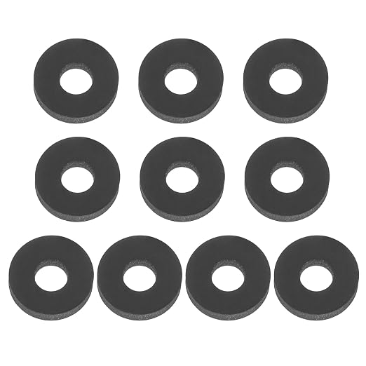 PATIKIL M4 Silicone Flat Washer, 10 Pcs 4mm ID 12mm OD Plain Washer Grommets O-Ring Sealing Gasket Spacer for Faucet Pipe Water Hose Shower Door Handles, Black