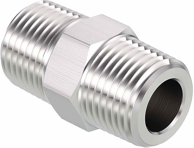 1 1/4" Male NPT To 1 1/4" Male NPT SUS304 Hex Nipple | Solid Male Pipe Adapter Hose Connectors for Pipe Repair, Bathroom Remodel, Tool Extensions, Compression, Irrigation