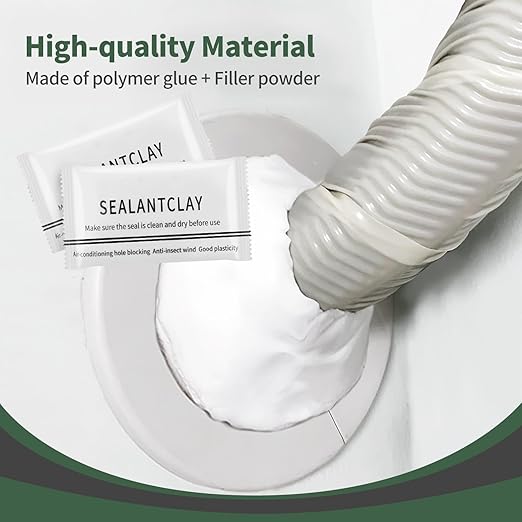 Waterproof Sealant Mastic,Pack of 8 White Seal Putty Waterproof Duct Seal Repair Sealing Clay, Quick Mending Mud for Drain Connection, Wall Hole, Air Conditioning Hole Seal Putty (8 Pack)