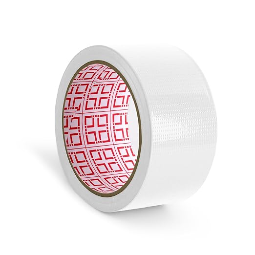 White Duct Tape, Strong Adhesive & Easy Tear, 2 Inch x 22 Yard | Cleaner & Discreet, for Quick Fixes, Sealing, Bundling, or General Household Tasks