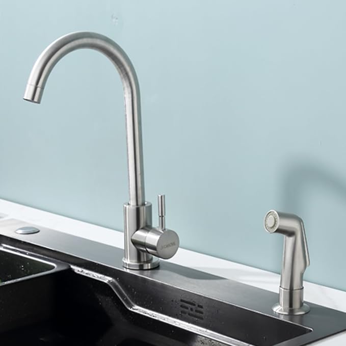 Kitchen Sink Sprayer Replacement,Universal Fit Sink Spray Attachment,Sprayer For Kitchen Sink,Kitchen Faucet Sprayer Replacement Compatible With Delta, Moen, Kohler OEM Brand(Brushed Nickel)