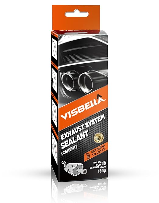Visbella Auto Vehicle Exhaust System Sealant, Non-Slumping Professional Repair Crack Adhesive Super Glue Sealer for Car Mufflers, Tailpipes, Catalytic Converters (Box, Gram, 150)