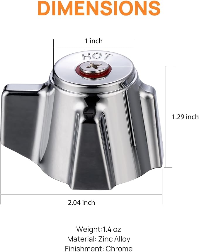 Zn-Alloy Knob Faucet Handles Kit for Commercial Faucet Repair
