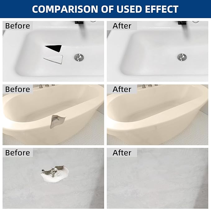 Tub and Fiberglass Shower Repair Kit White, Porcelain Tile Repair Kit