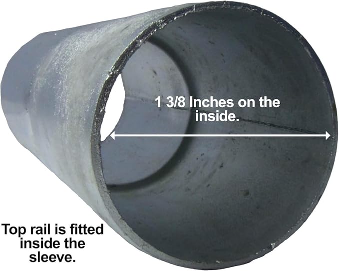 Chain Link Fence TOP Rail Sleeve: 1-3/8" X 6" ~ Chain Link Fence Hardware Pipe. 8 Pack