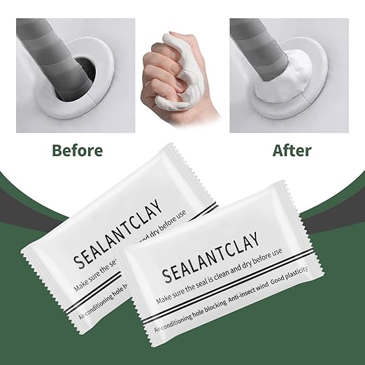 Waterproof Sealant Mastic,Pack of 16 White Seal Putty Waterproof Duct Seal Repair Sealing Clay, Quick Mending Mud for Drain Connection, Wall Hole, Air Conditioning Hole Seal Putty