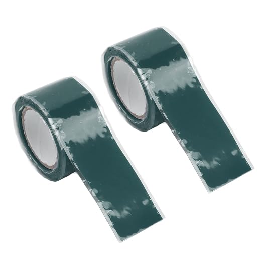 Pissente Self Fusing Silicone Tapes, 2 Rolls 1.5m / 4.9ft Insulation Adhesive Tape Water Hose Leak Tape Replacement for Plumbing Repairs Water Pipe Hose Repairing (Green)