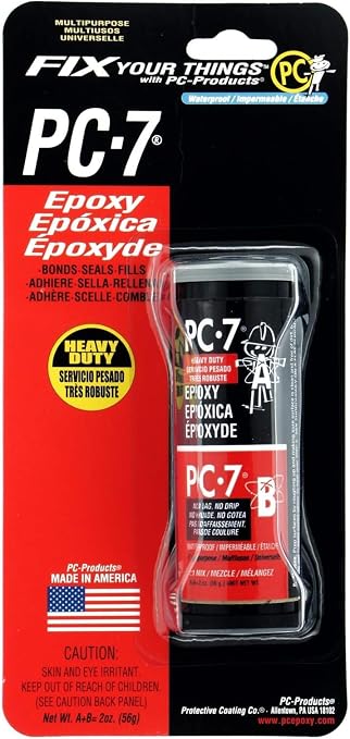 PC Products PC-7 Epoxy Adhesive Paste, Two-Part Heavy Duty, 2oz in Two Jars, Charcoal Gray 27776 (Pack of 5)