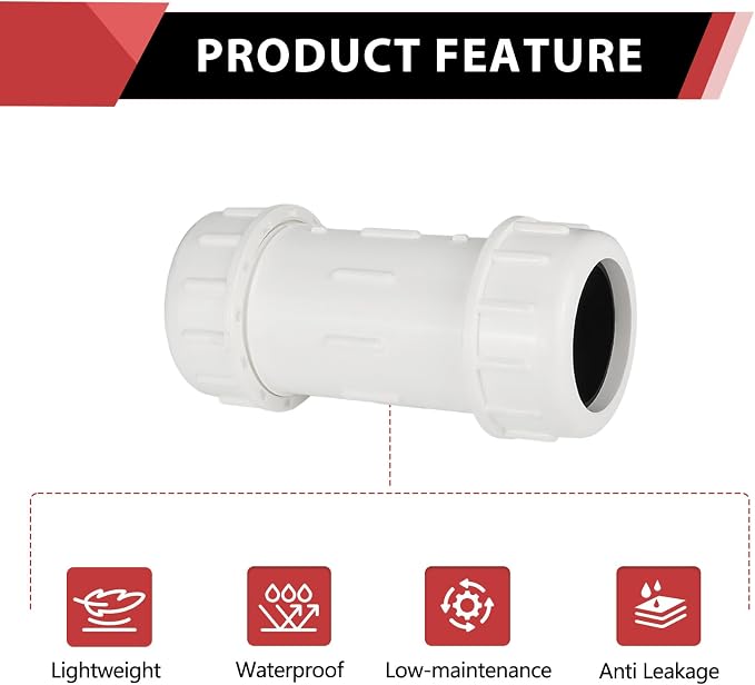 30piece EFIELD 3/4-Inch PVC Compression Coupling, Schedule 40 | Quick Connecting Piping and Repairs of PVC Pipe-PVC038(30)
