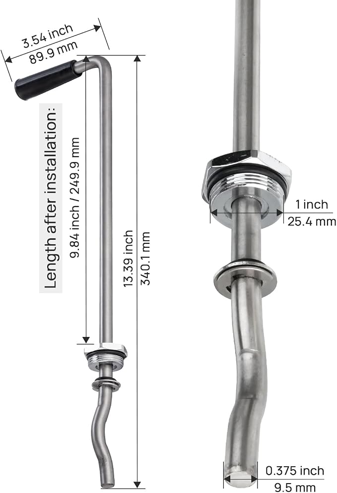 Replacement Handle for Commercial Sink Drain, Waste Valve Drain Lever Drain Parts Repair, Stainless Steel