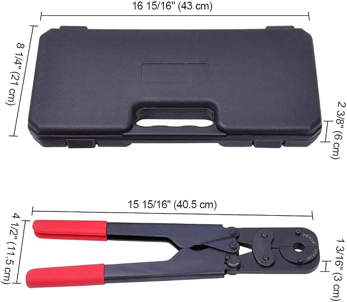 Yescom 5-in-1 PEX Crimping Tool PEX-a Repair Kit for 3/8" 1/2" 5/8" 3/4" 1" | Copper Rings Pipe Crimper