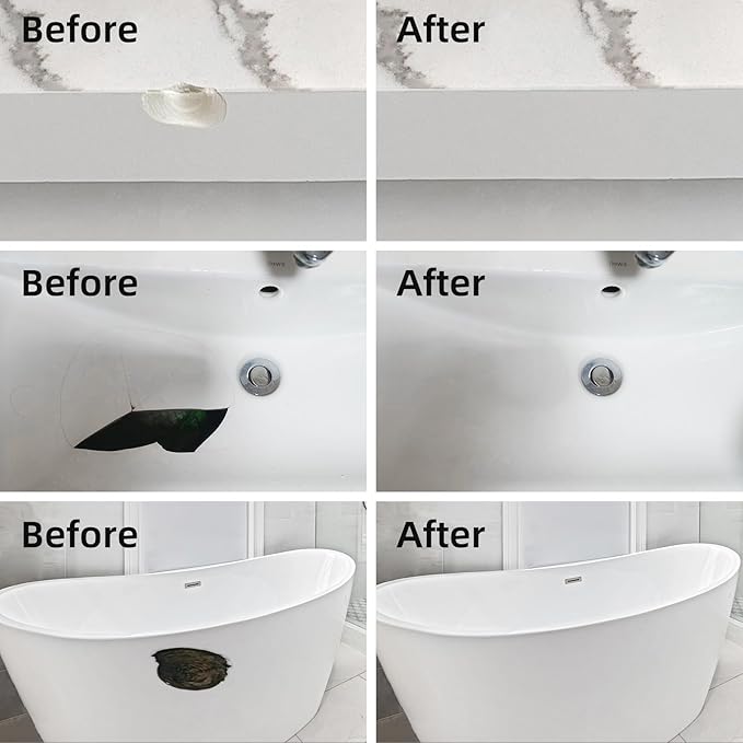 Tub Repair Kit White, Fiberglass Tub and Porcelain Sink Repair Kit