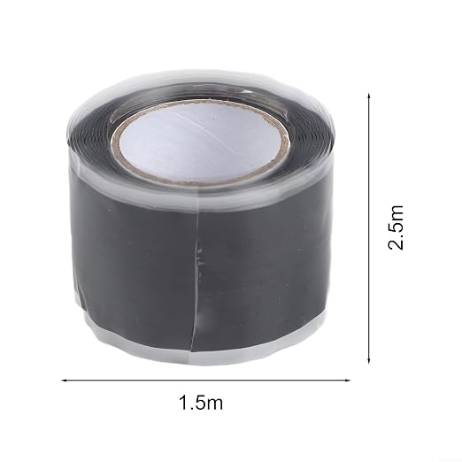 Waterproof Self-Fusing Silicone Tape for Pipe Repair and Hose Leak Seal, Electrical Wire Insulation for DIY Plumbing Projects,1.5m(black)