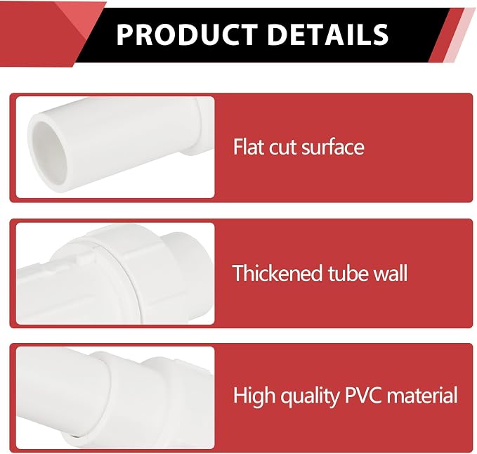 (Pack of 1) EFIELD 2-1/2 Inch PVC Expansion Repair Coupling for Broken or Cracked Pipe, Schedule 40, White,(PVC034)