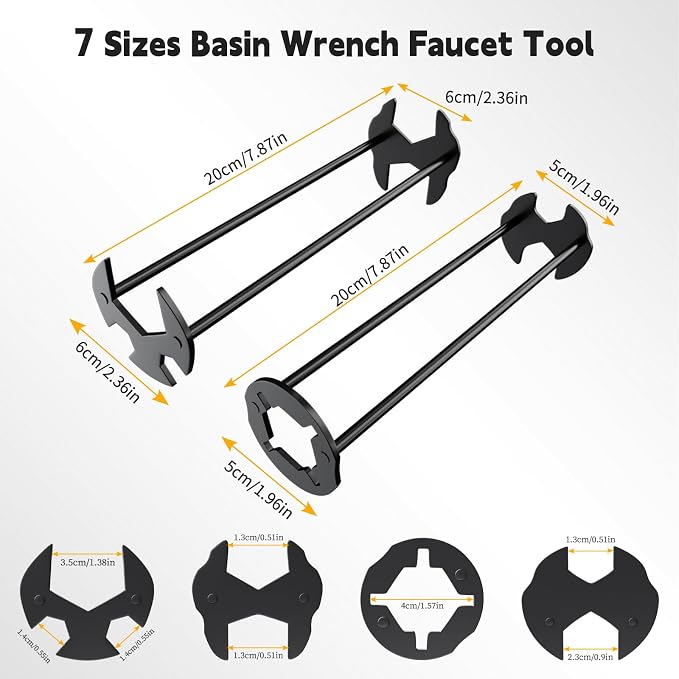 37pcs Basin Wrench Set, Universal Plumbing Tools