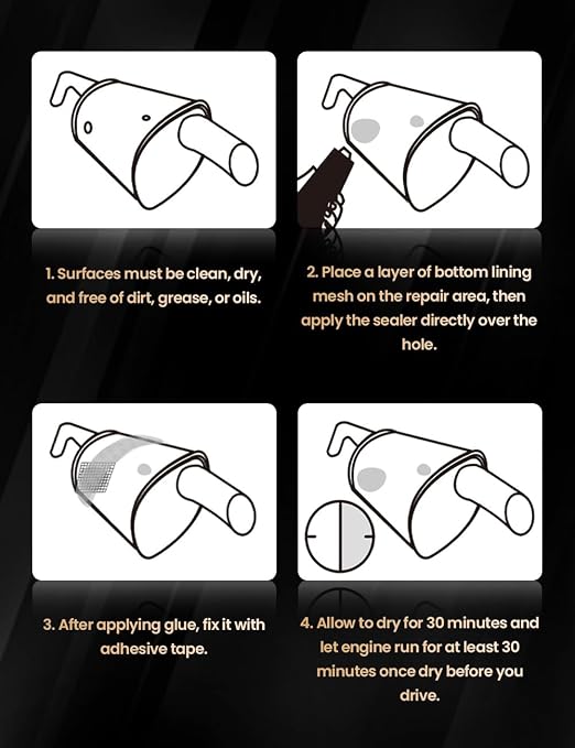 Visbella Auto Vehicle Exhaust System Sealant, Non-Slumping Professional Repair Crack Adhesive Super Glue Sealer for Car Mufflers, Tailpipes, Catalytic Converters (Box, Gram, 150)