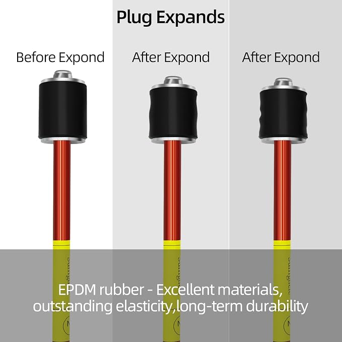 Plumbing Plug Tool Kit, Water Stopper for Pipes 1/2", 3/4", 1" for Professional Plumbing Repair Tools, No Draining Needed Fast Leak Repair. With Replacement Gaskets Nuts and EPDM seals