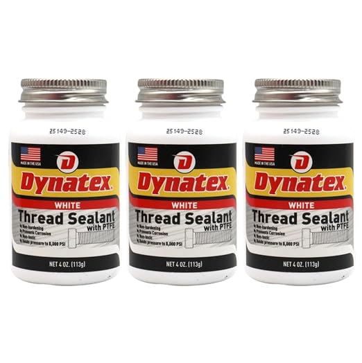 Dynatex Thread Sealant with PTFE 4 oz Bottle (3 Pack) | Non-Toxic, Non-Drying, Leak-Proof Seal, No Lead/Graphite, Ideal for Pipe Fittings