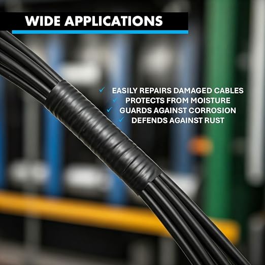 KABLE KONTROL Heat Shrink Tape - 2" Inch Wide - 16.5 Ft Rolls - 4:1 Adhesive Lined Shrinkable Tape for Electrical Cables, Wires, Pipes – Adhesive Activates Upon Heating Melts and Seals, RoHS - Black