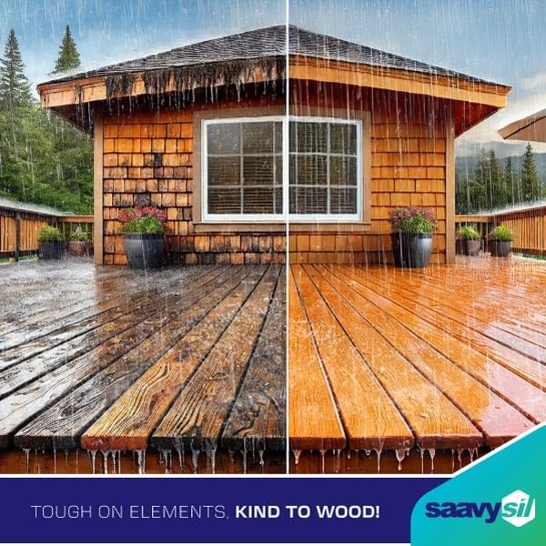 Wood Sealer, Sprayer Included - Ready to use 1 Gallon - Non-Toxic, Plant-Based, Food Safe Waterproofing for Raised Garden Beds, Planter Boxes, Deck, Fence & Furniture - Clear Finish
