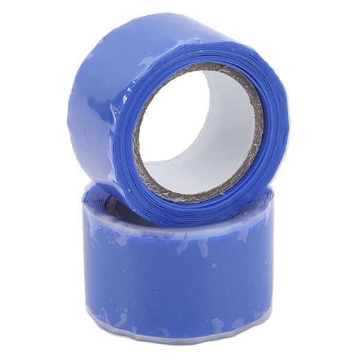 Walfront Self Fusing Silicone Tape, Silicone Repair Tape 2 Pack 1.5m X 2.5cm, Pipe and Hose Wrap, 76 to 500°F Heat Resistance, for Plumbing Emergency Leak Repair (Blue)