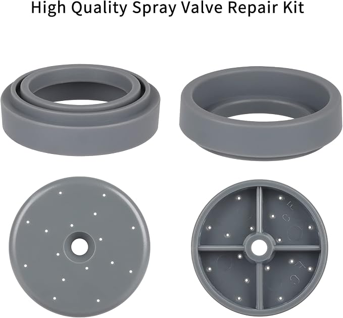 3 Pack Commercial Spray Valve Repair Kit for Most Commercial Sink Pre-Rinse Sprayer Spray Face Bumper and Screw Repair Part 1.42 GPM, Grey