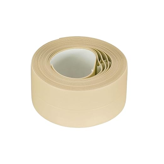 uxcell Waterproof Seal Caulk Strip Tape Self Adhesive 1.5" W x 10.5'L PVC Sealing Tape for Kitchen Bathroom Yellow