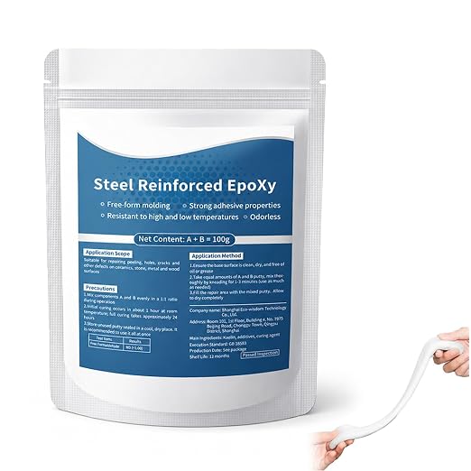 Steel Reinforced Epoxy Putty, Waterproof Heat-Resistant Epoxy Putty Repair Kit, All Purpose Filler Putty AB Epoxy Clay for Metal Wood Ceramic Stone Tile and Plastic