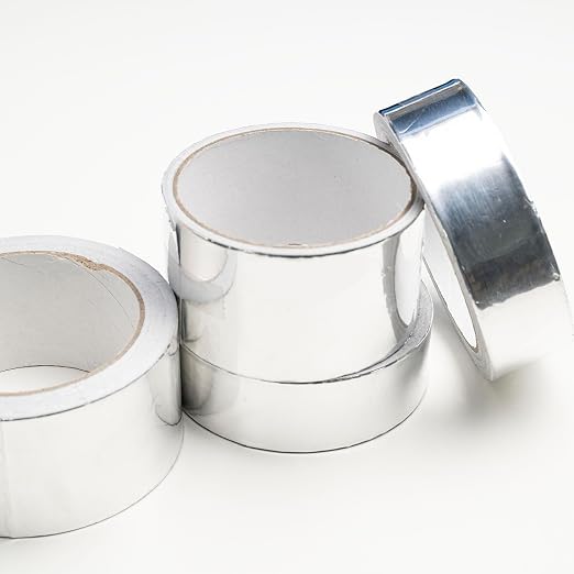 1 Roll Aluminum Foil Tape 1.2in x 32ft (30mm x 10m), 3.9mil for HVAC Repair | Flexible aluminum foil adhesive tape for HVAC ducts, dryer vents, pipe wrapping, insulation and general sealing repairs.